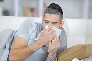 Man sick with colds