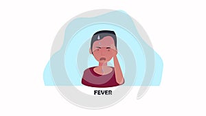 man sick with fever covid19 symptom