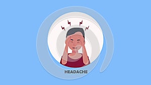 man sick with headache covid19 symptom