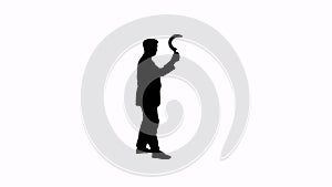 Man with a sickle video silhouette