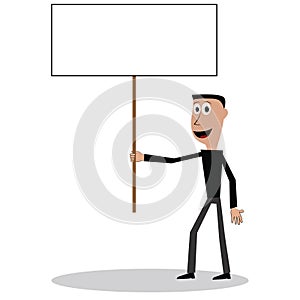 Man with sign