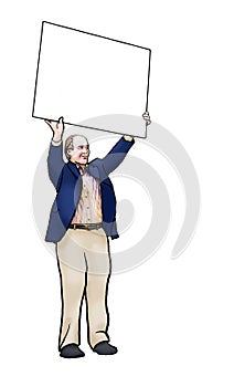 Man with Sign