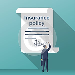 Man signature form insurance policy