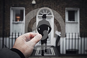 Man with the silhouette of a gentleman in London