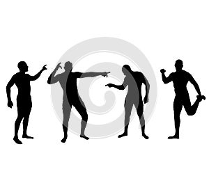 Man silhouettes in different poses