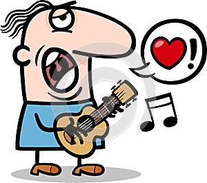 Man singing love song for valentines day