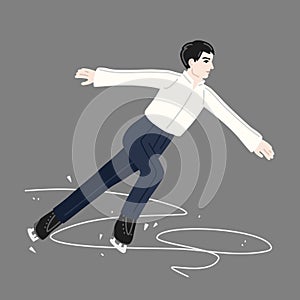 Man single skating. Figure Skating athlete on a competition costume