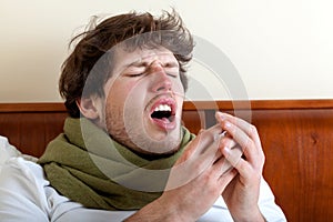 Man with sinus infection