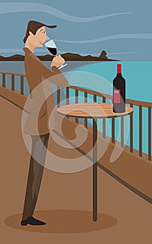 Man sipping wine