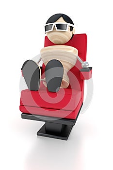 Man sits and looks the cinema