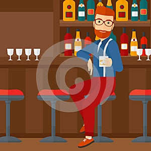 Man sitting at bar.