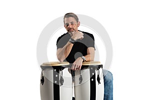 Man sitting at congas