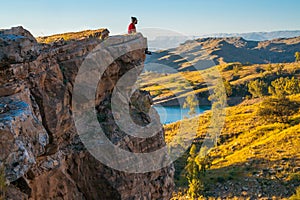 The man sitting on edge on grief photo