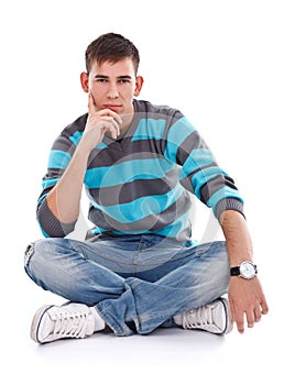 Man sitting on the floor