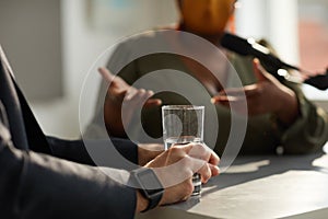 Man sitting on interview