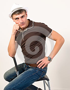 Man sitting poses.