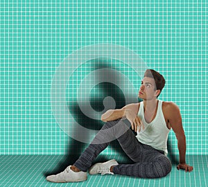 Man sitting in a room on the ground