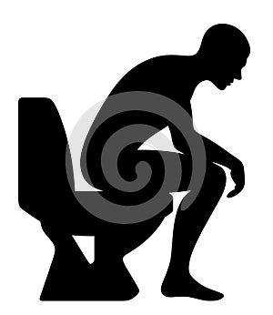 Man sitting on the toilet