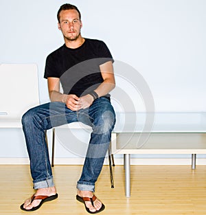 Man sitting in waiting room