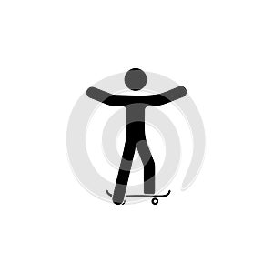 man on skateboard illustration. Element of sport for mobile concept and web apps. Detailed man on skateboard illustration can be