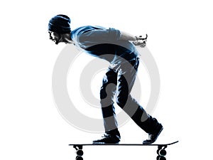 Man skateboarder skateboarding silhouette