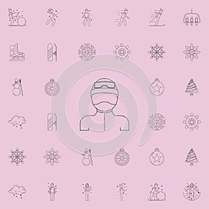 man in ski gear icon. Detailed set of Winter icons. Premium quality graphic design sign. One of the collection icons for websites,