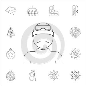 man in ski gear icon. Winter icons universal set for web and mobile