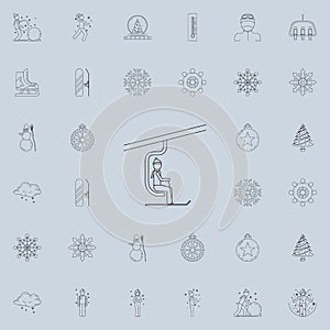 man on the ski lift icon. Detailed set of Winter icons. Premium quality graphic design sign. One of the collection icons for websi