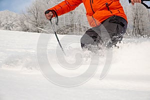 man skier at ski slope