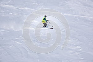 man skier at ski slope