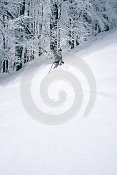 man skier at ski slope