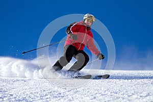 Man skiing on ski slope