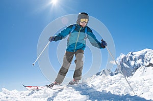 Man skiing on snow