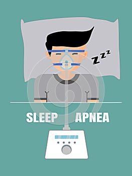 Man sleep apnea using a CPAP machine
