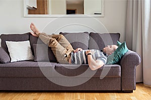 Man sleeping on the couch