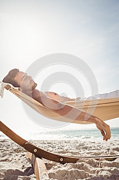 Man sleeping in hammock