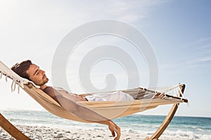 Man sleeping in hammock