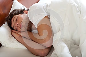 Man sleeping like a baby