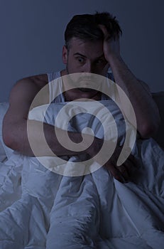 Man and sleepless night