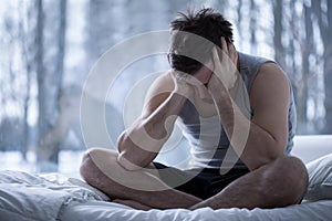 Man after sleepless night