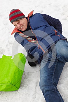 Man Slipped And Injured Back On Icy Street