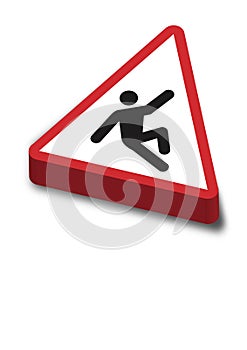 Man slipping sign photo