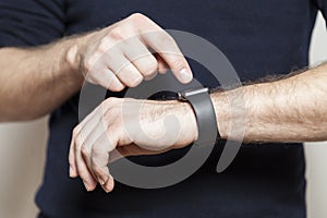 Man with smart watch photo