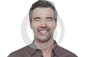 Man Smiling At The Camera Isolated On White