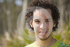 Man Smiling Outdoors