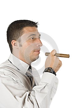 Man Smoking Cigar