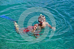 Man snorkeling at Phi Phi Island, Phuket, Thailand