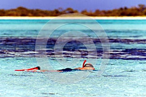 Man snorkeling in sea