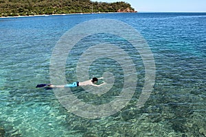 Man snorkelling photo