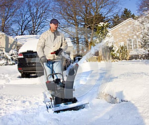 Man with Snow Blower